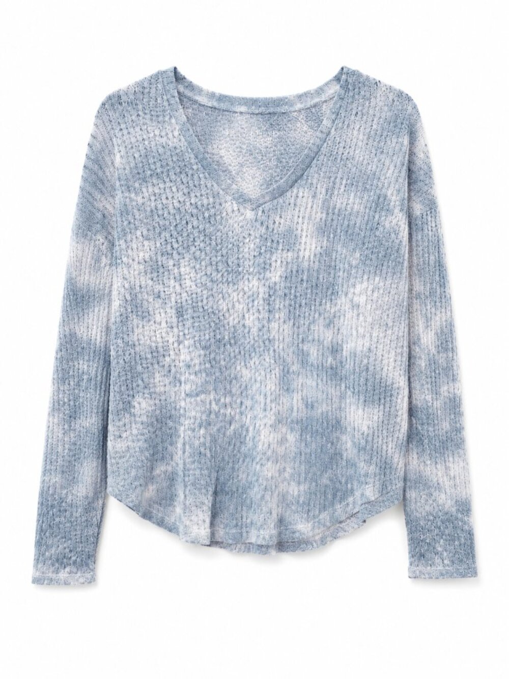 American Eagle Outfitters Blue Tie-Dye Long Sleeve Top, Size Small Cozy & Cute